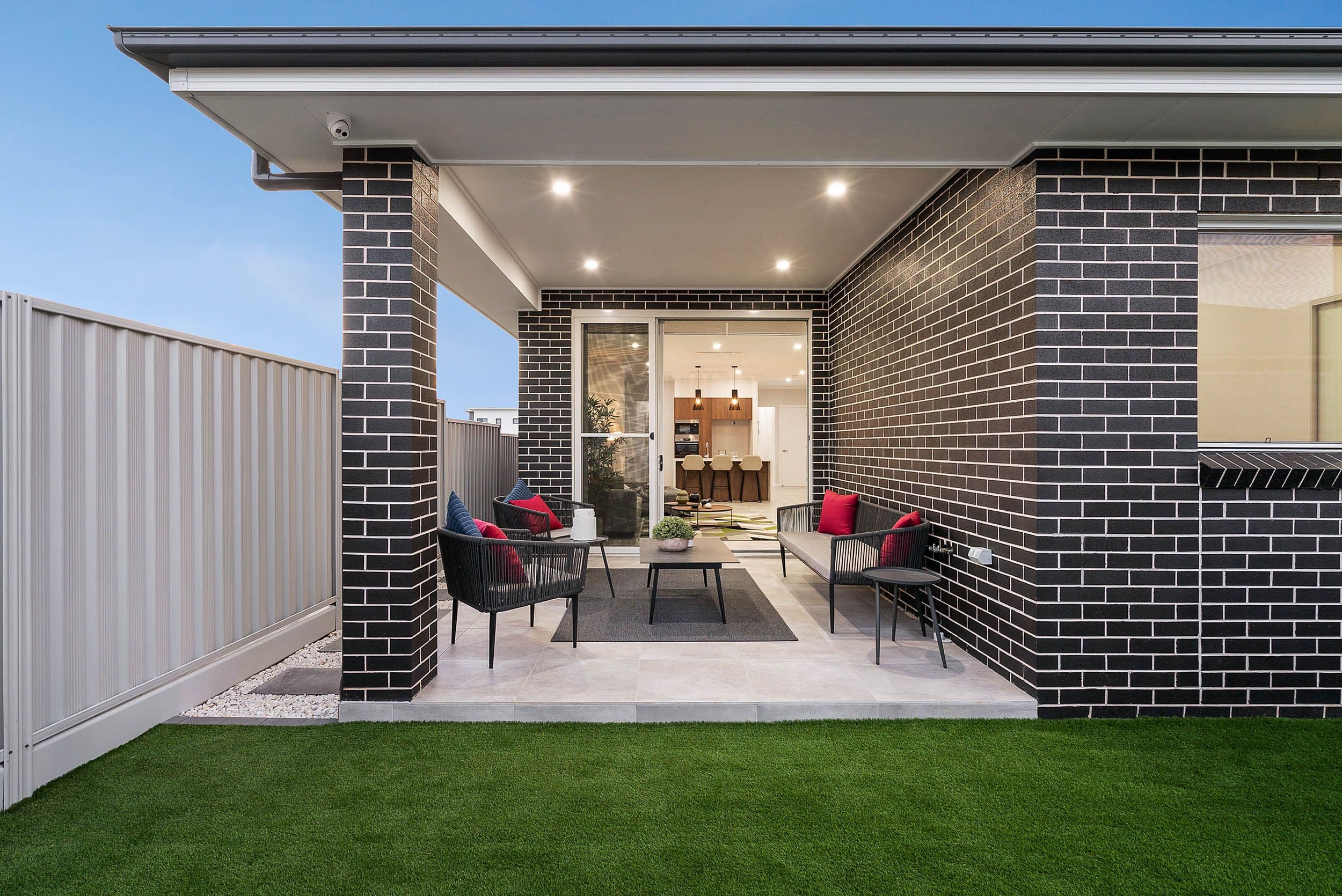 Display home open plan kitchen and dining area