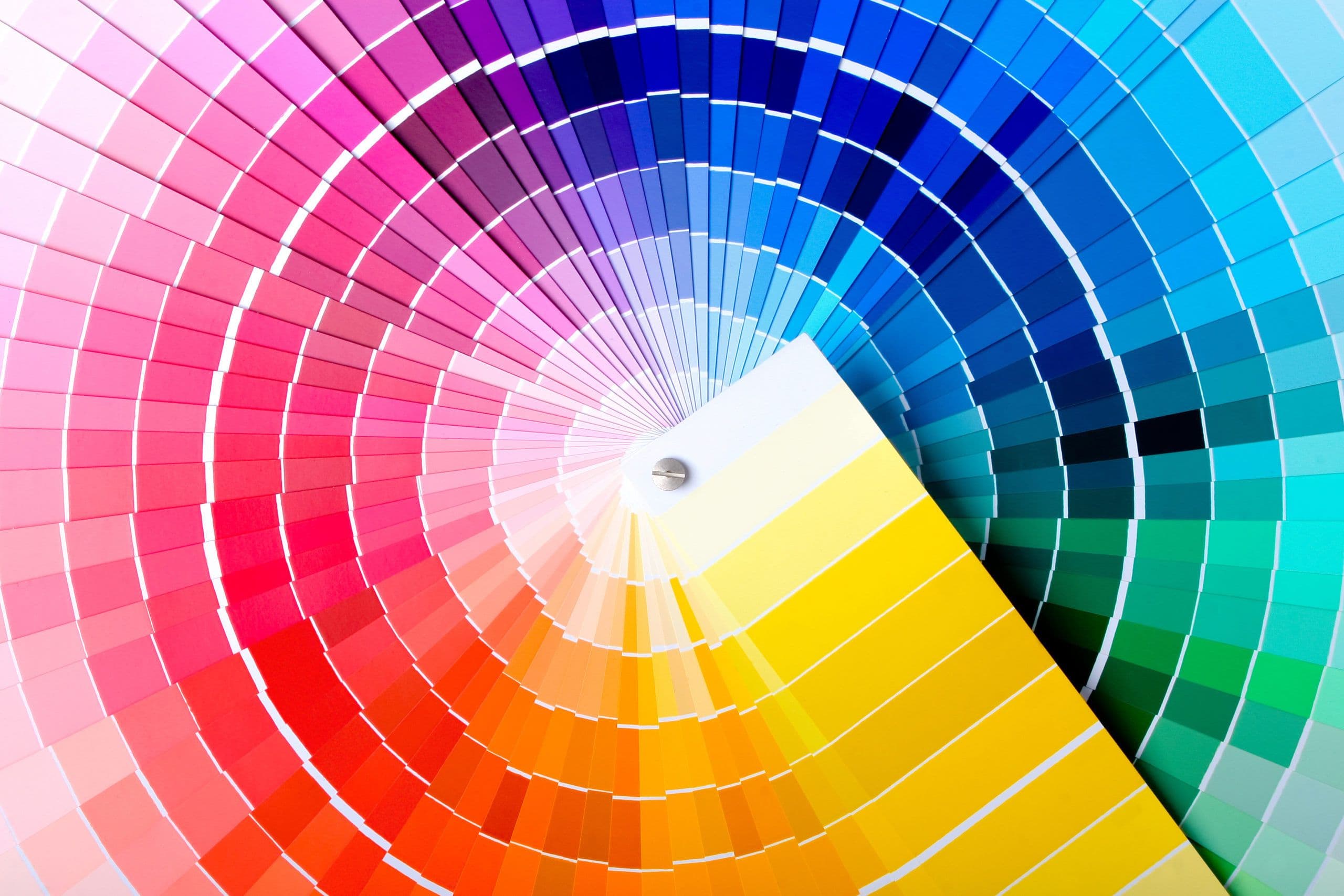 Colour wheel and paint selection options